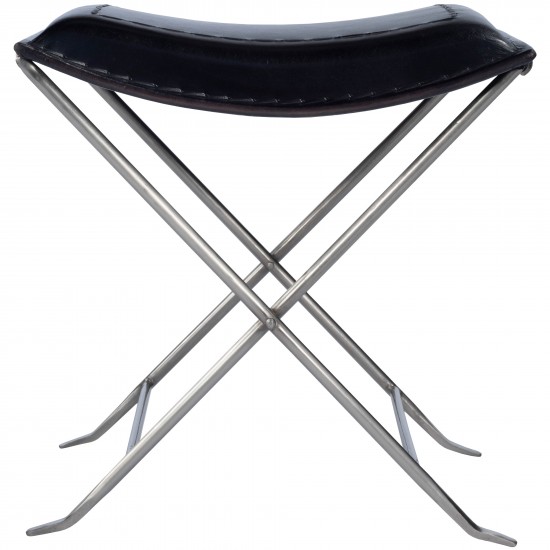 Melton Black Leather Stool , 3722034