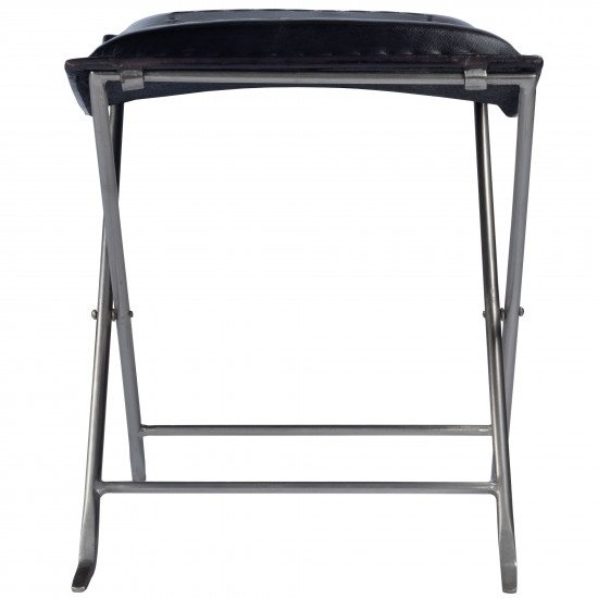 Melton Black Leather Stool , 3722034