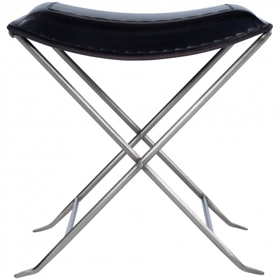 Melton Black Leather Stool , 3722034