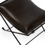 Melton Dark Brown Leather Stool , 3722117