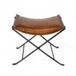 Melton Brown Leather Stool, 3722344