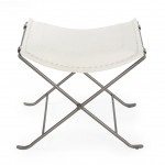 Melton White Leather Stool , 3722411