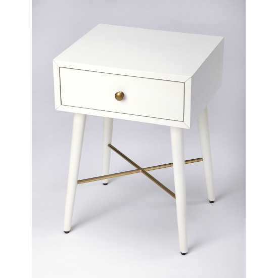 Delridge White & Gold End Table, 3791288