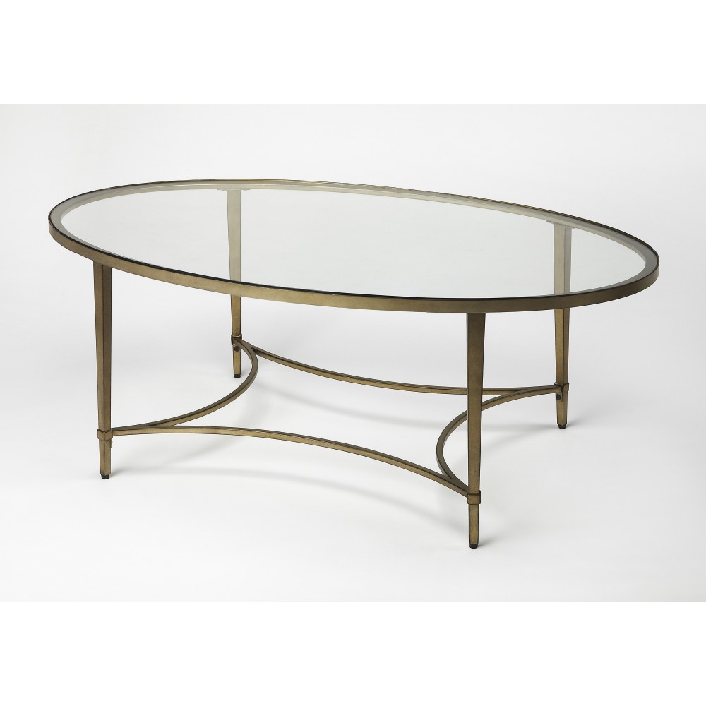 Monica Gold Oval Coffee Table, 3802355