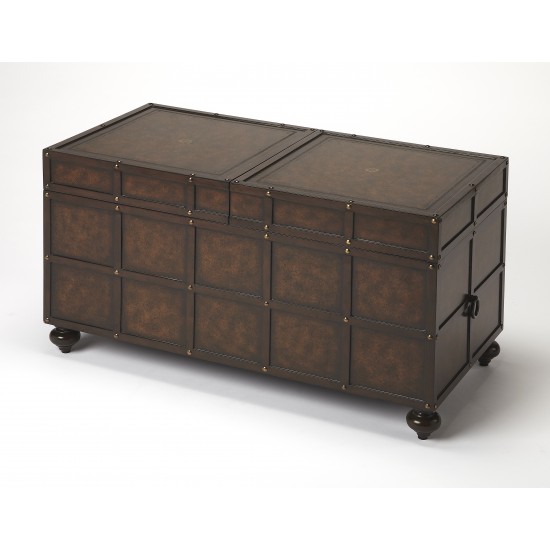 Dennard Faux Leather Storage Coffee Table, 3857070