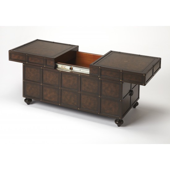 Dennard Faux Leather Storage Coffee Table, 3857070