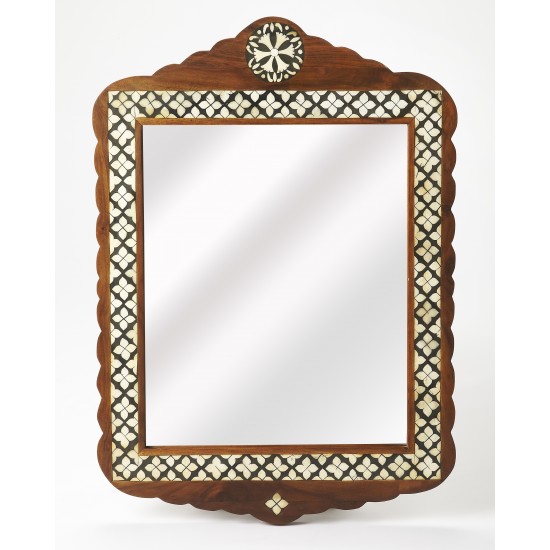 Gabby Wood & Bone Inlay Wall Mirror, 3879338