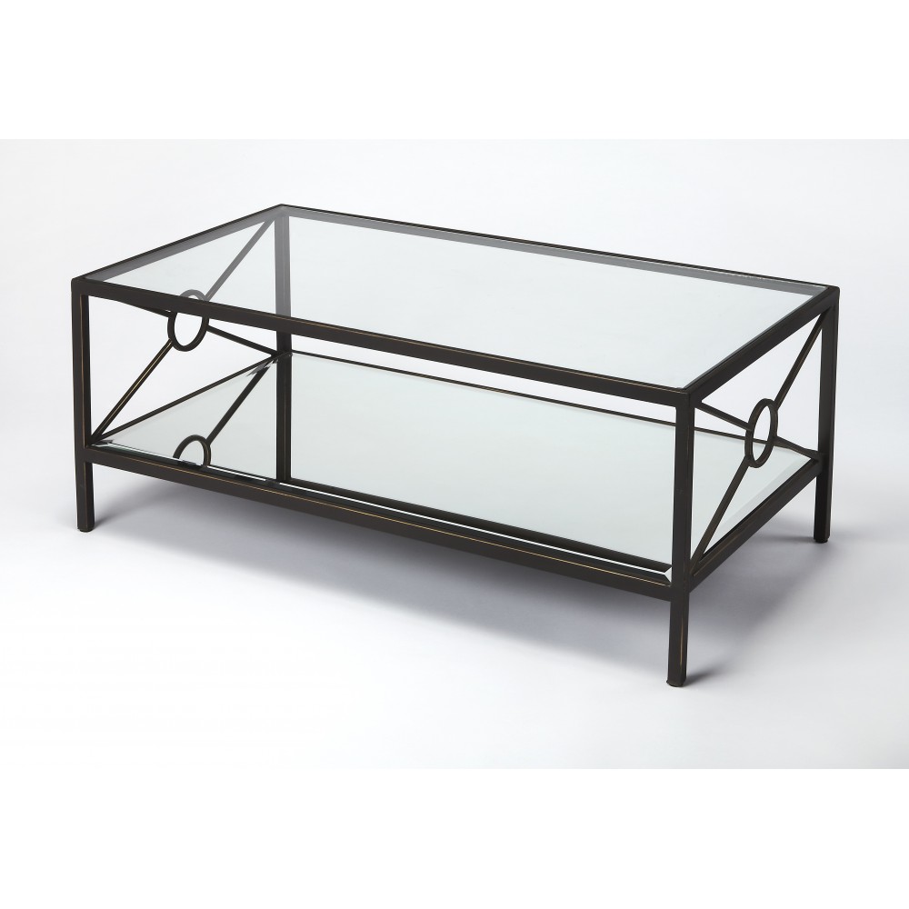 Metropolis Metal & Mirror Coffee Table, 3943025