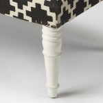 Lucinda Black & White Upholstered Cocktail Ottoman, 3957020