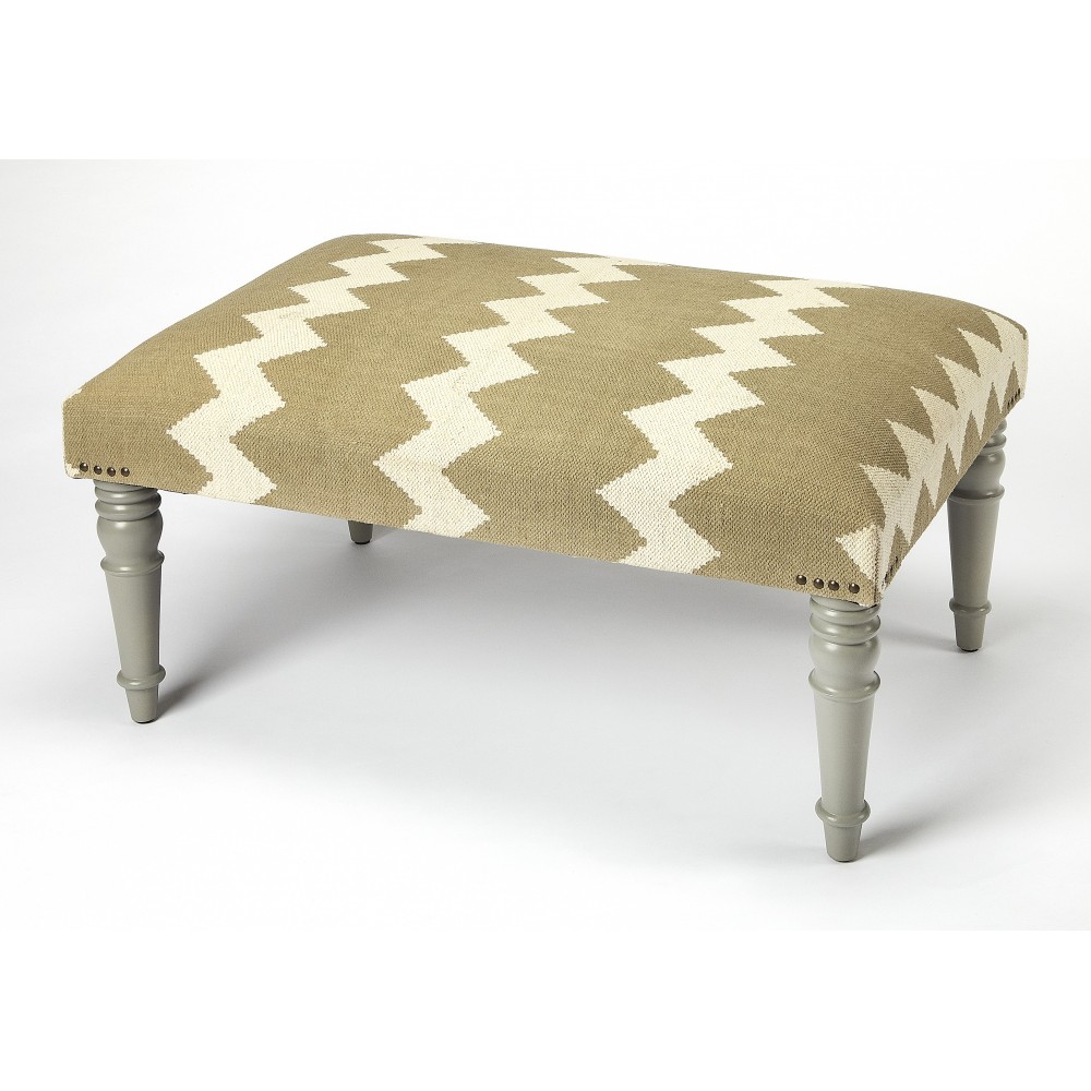 Lucinda Zig Zag Upholstered Cocktail Ottoman, 3957329