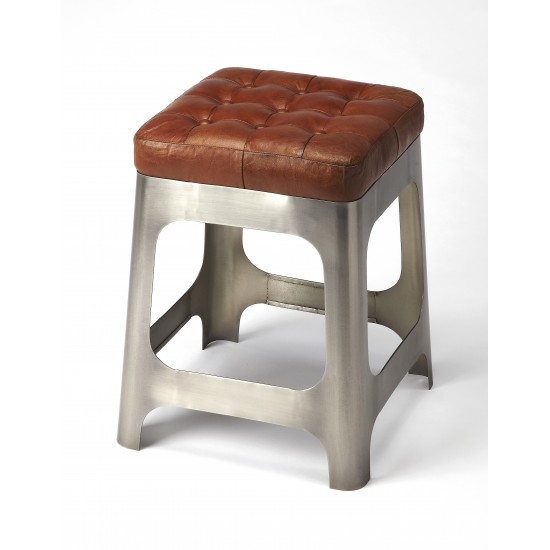 Gerald Iron & Leather Counter Stool, 3963344