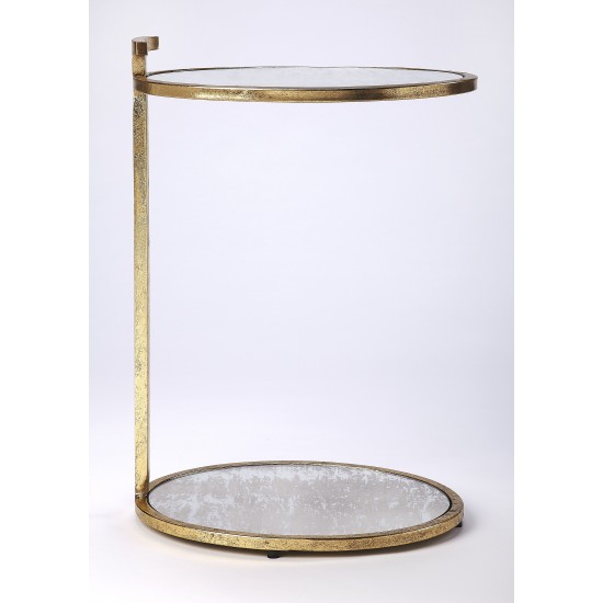 Ciro Gold Metal & Mirror Side Table, 3973384