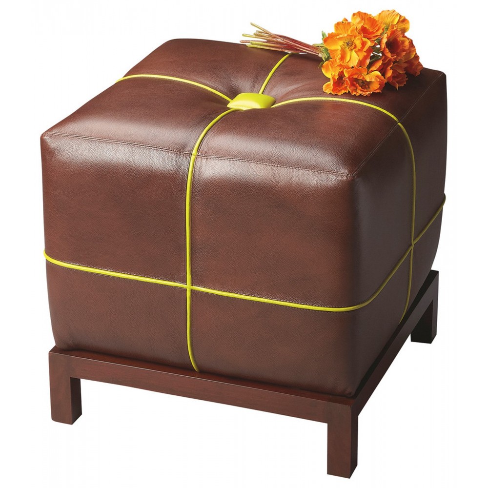 Beecher Leather Bunching Ottoman, 4064260