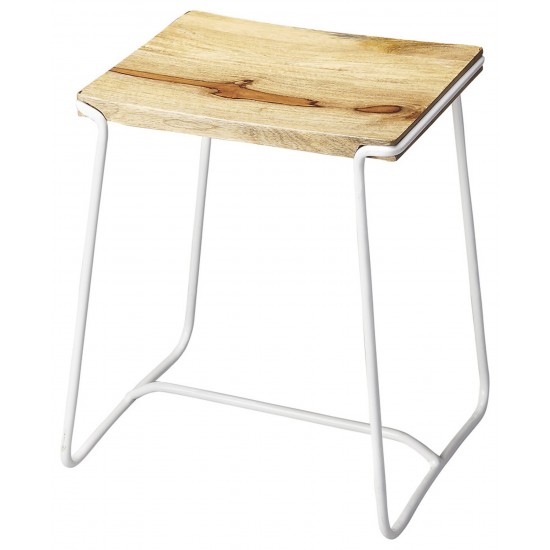 Parrish Wood & White Metal Counter Stool , 4272288