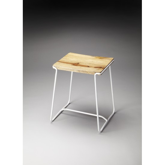 Parrish Wood & White Metal Counter Stool , 4272288