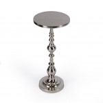 Darien Round Nickel Pedestal End Table, 4324220