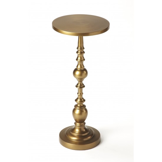 Darien Antique Gold Pedestal End Table, 4324226