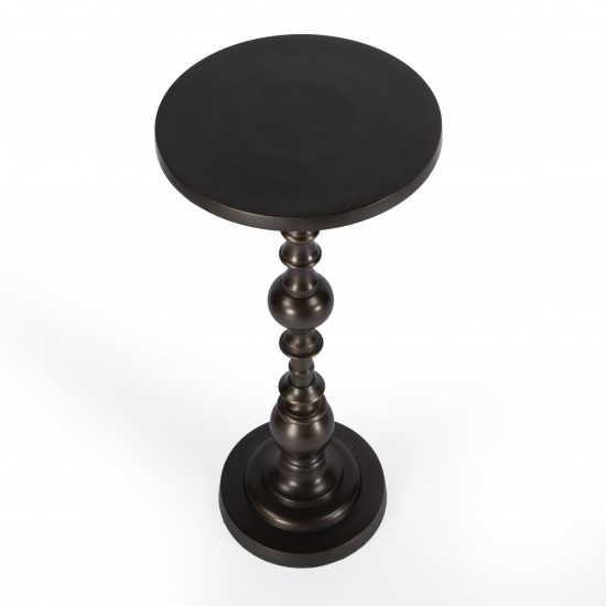 Darien Round Bronze Pedestal End Table, 4324392