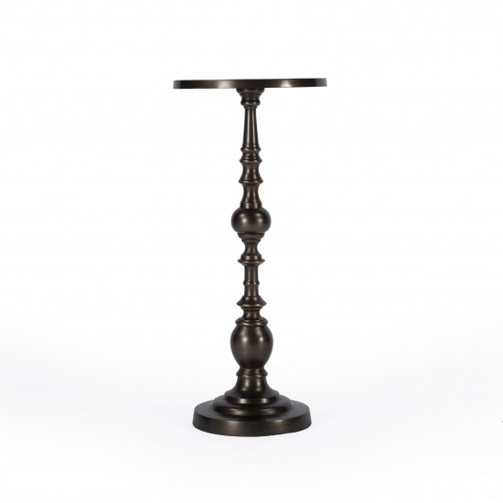 Darien Round Bronze Pedestal End Table, 4324392