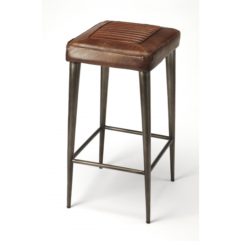 Maxine Leather Bar Stool, 4346344