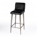 Maxwell Black Leather Bar Stool, 4347034