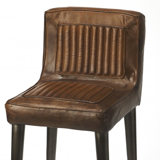 Maxwell Leather Bar Stool, 4347344