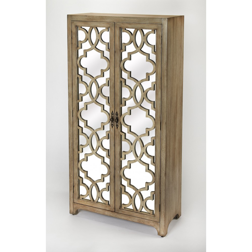 Morjanna Greige Mirrored Armoire, 4356406