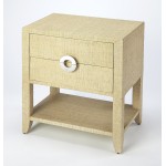 Amelle Cream Raffia End Table, 4357349