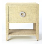 Amelle Cream Raffia End Table, 4357349