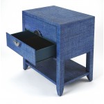 Amelle Blue Raffia End Table, 4357361