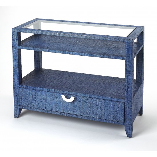 Amelle Blue Raffia Console Table, 4358361