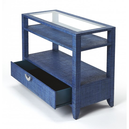 Amelle Blue Raffia Console Table, 4358361