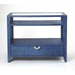 Amelle Blue Raffia Console Table, 4358361