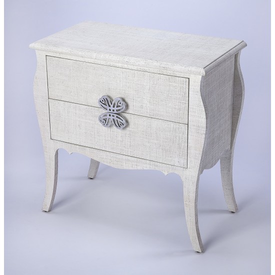 Felicia White Raffia Accent Chest, 4367405