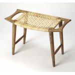 Tristan Natural Wood & Rattan Stool, 4424312