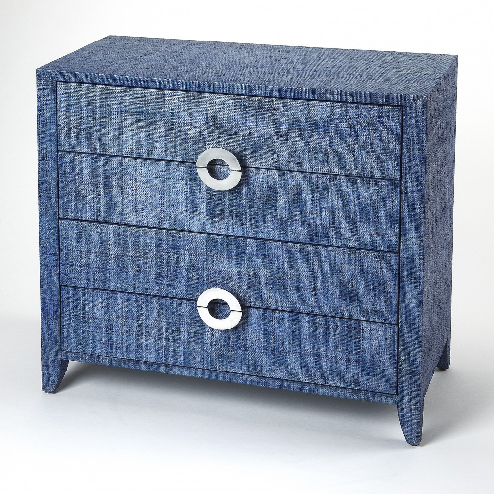 Amelle Blue Raffia Accent Chest, 4483361