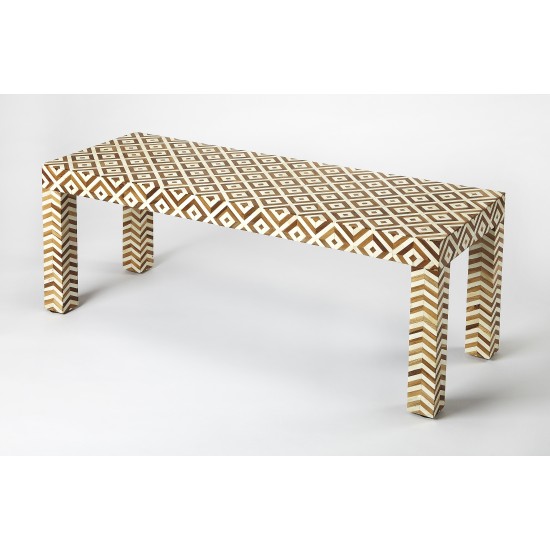 Crispin Wood & Bone Inlay Bench, 4498338