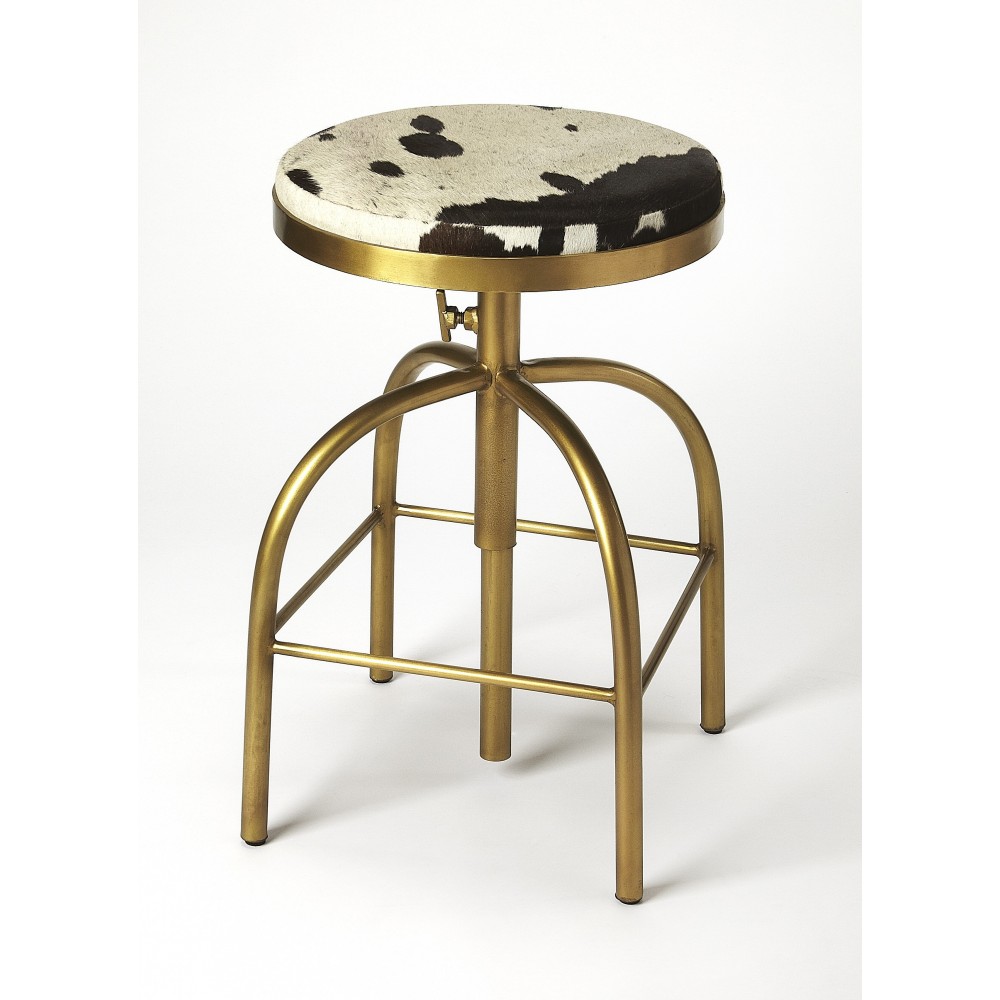 Grogan Hair-On-Hide Barstool, 5238373 Grogan Hair-On-Hide Barstool, 5238373