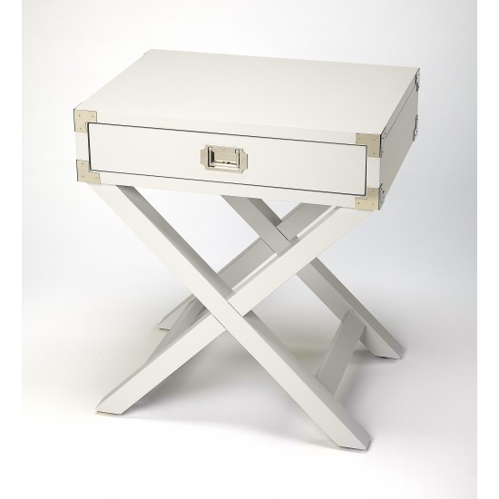 Anew White Campaign Side Table, 5258288