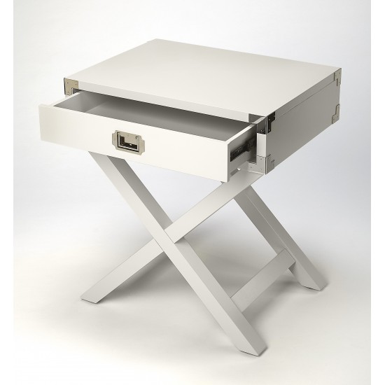 Anew White Campaign Side Table, 5258288