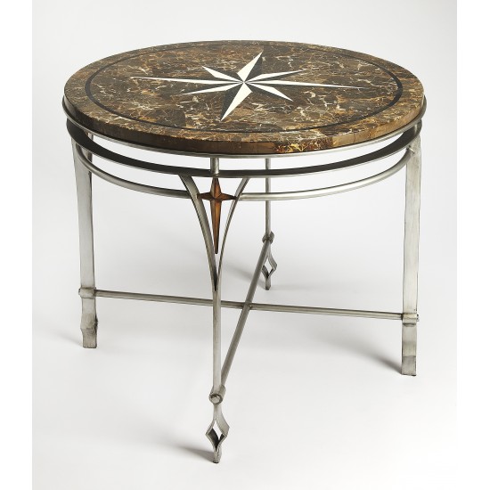 Regina Fossil Stone & Metal Foyer Table, 5277025