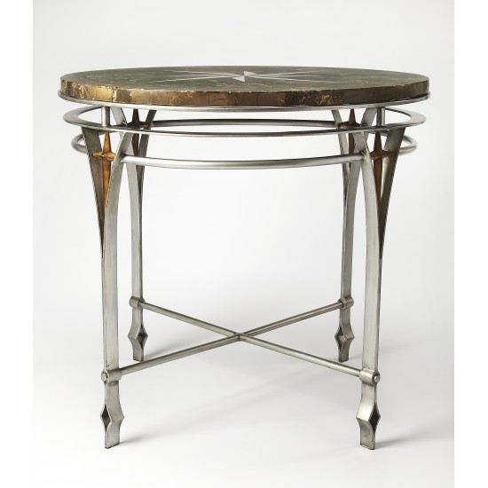 Regina Fossil Stone & Metal Foyer Table, 5277025