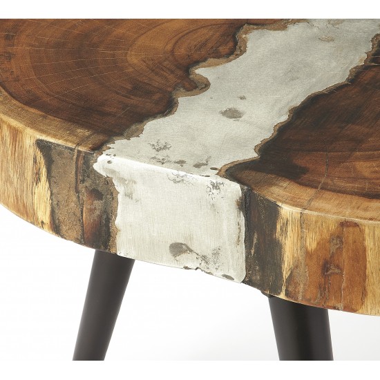Bisbee Molten Aluminum & Wood Bunching End Table, 5281330