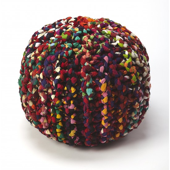 Lulu Multicolor Braided Pouffe, 5292376