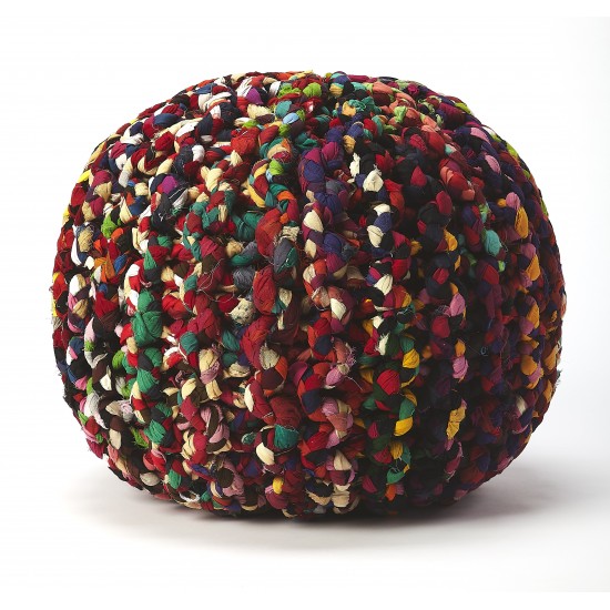 Lulu Multicolor Braided Pouffe, 5292376