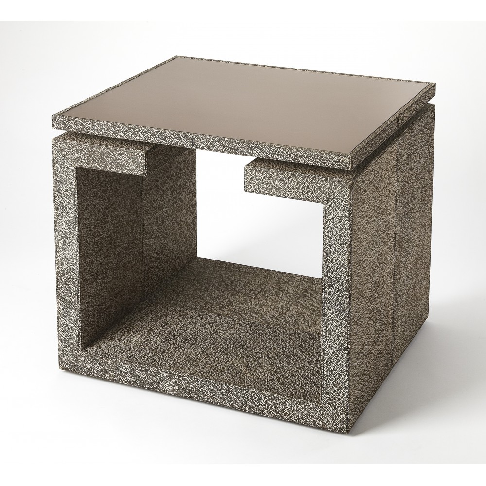 Pruitt Brown Leather End Table, 5308350