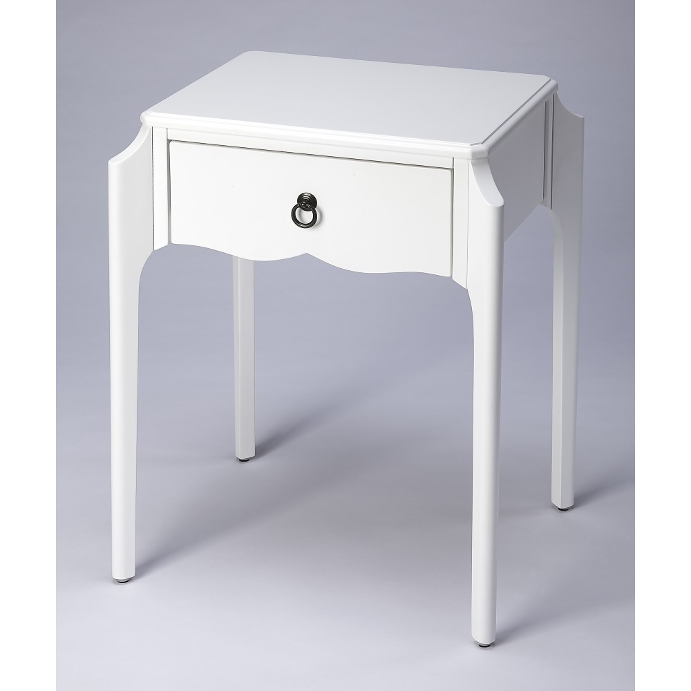 Wilshire Glossy White Nightstand, 5321304 Wilshire Glossy White Nightstand, 5321304