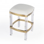 Jordan Acrylic & Polished Brass Counter Stool, 5322402