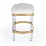 Jordan Acrylic & Polished Brass Counter Stool, 5322402