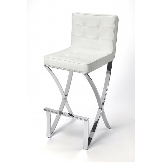 Darcy Chrome Plated Faux Leather Bar Stool, 5325411